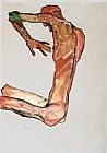 Egon Schiele Canvas Paintings - Male Nude